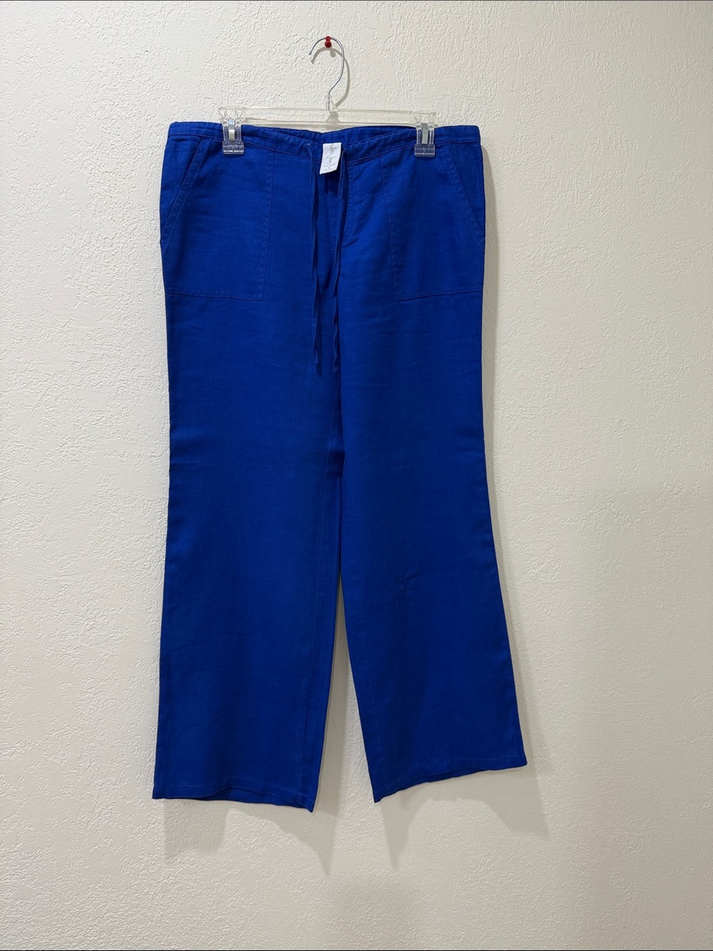 LONDONJEAN  Beautiful linen pant. Women's Wide Leg Drawstring Pants Royal Blue